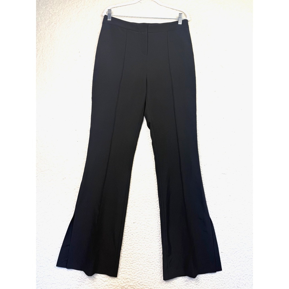 Valentina Shah Pants Womens 8 Black High Waist Flare Slit Leg Made In Italy‎